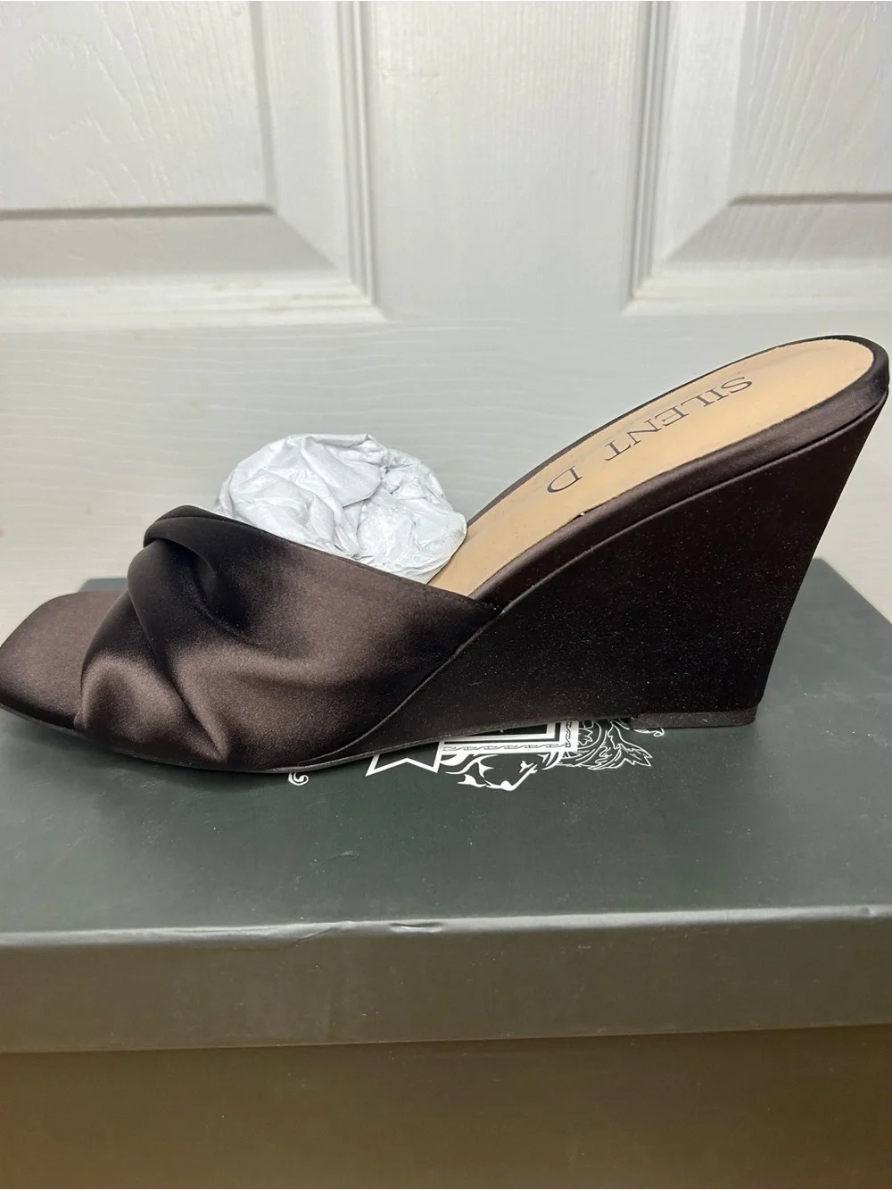 Anthropologie Silent D Katia Wedges Satin